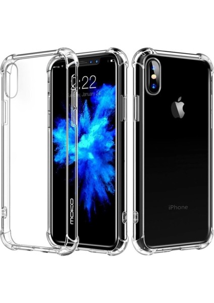 Apple iPhone X/XS Kılıf Ultra Korumalı Şeffaf Anti Shock Kılıf + Cam Ekran Koruyucu