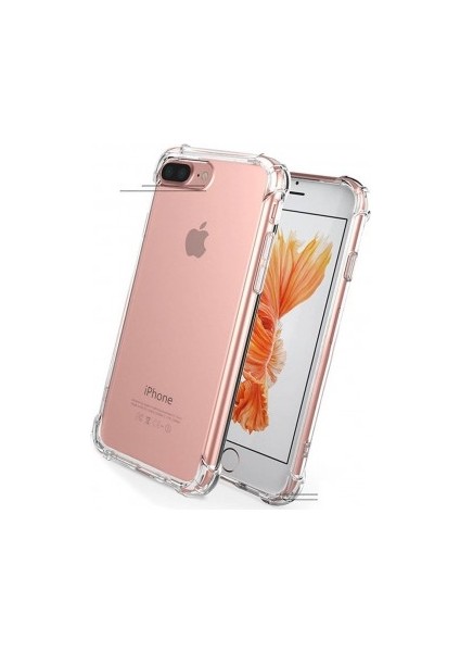 Apple iPhone 8 Plus Kılıf Ultra Korumalı Şeffaf Anti Shock Kılıf + Cam Ekran Koruyucu