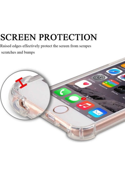Apple iPhone 8 Plus Kılıf Ultra Korumalı Şeffaf Anti Shock Kılıf + Cam Ekran Koruyucu