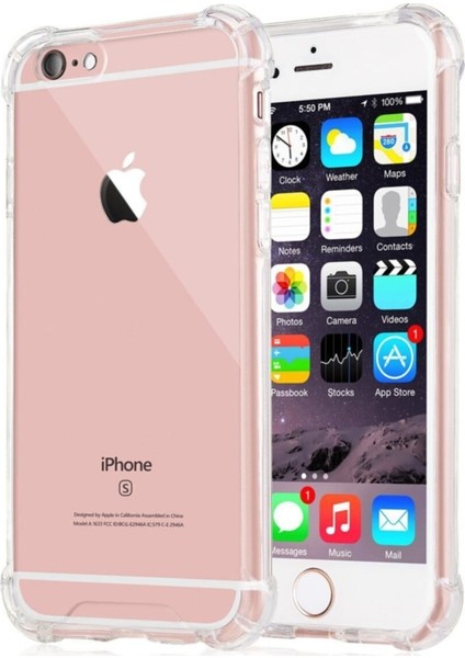 Apple iPhone 6 Plus Kılıf Ultra Korumalı Şeffaf Anti Shock Kılıf + Cam Ekran Koruyucu