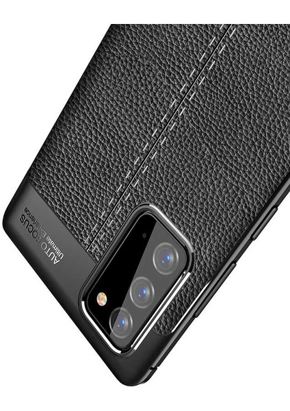 Case 4U Note 20 Kılıf Rugan Armor Deri Görünümlü Yüksek Kalite Silikon Niss Kırmızı