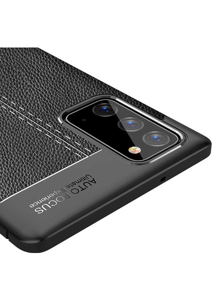 Case 4U Note 20 Kılıf Rugan Armor Deri Görünümlü Yüksek Kalite Silikon Niss Kırmızı