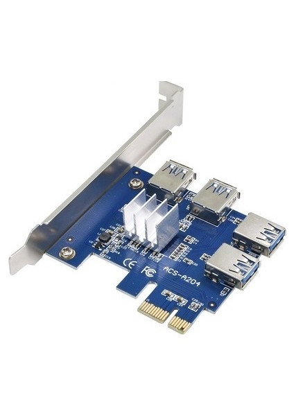 4471 Pci-E Express 1x 1 To 4 USB 3.0 Ekran Kartı Riser Çoklayıcı