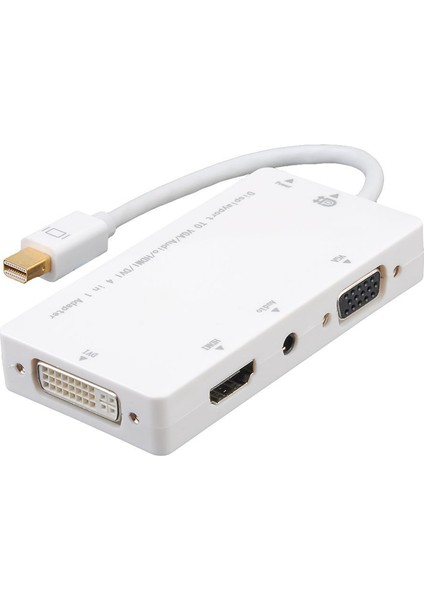4474 Mini Displayport To HDMI DVI VGA 3.5mm Kulaklık Çıkışı Thunderbolt Çevirici Dönüştürücü Adaptör
