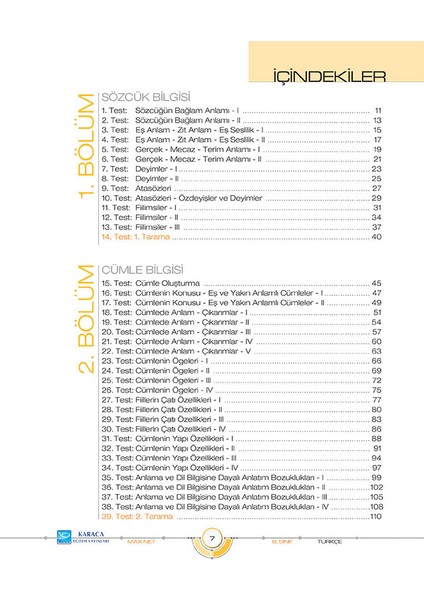 Karaca Yayınevi Maxnet 8. Sınıf Türkçe Soru Kitabı