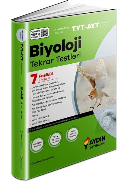 Aydın Yayınları TYT-AYT Biyoloji Tekrar Testleri