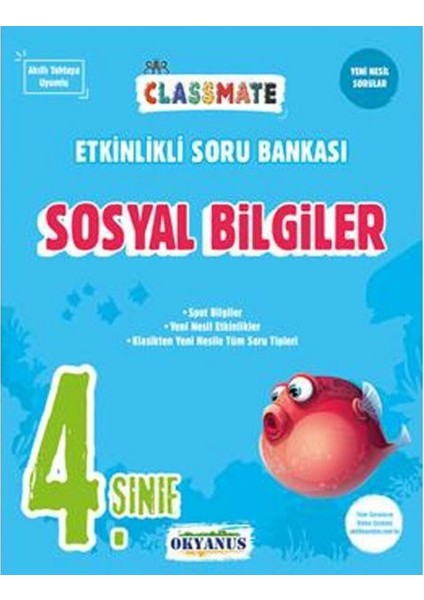 Okyanus Yayınları 4. Sınıf Classmate Sosyal Bilgiler Etkinlikli Soru Bankası