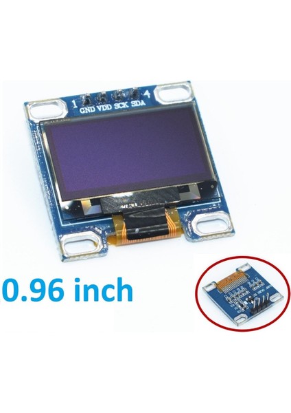 128X64 OLED Ekran Display LCD 0.96 I2C Arduino Raspberry Pı Mavi