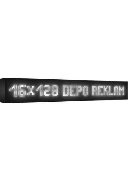 Depo Tabela Reklam Beyaz Kayan Yazı LED Tabela 16 x 128 cm Tek Taraflı Depo Reklam Tabela