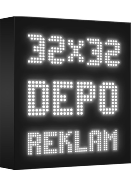 Depo Tabela Reklam Beyaz Kayan Yazı LED Tabela 32 x 32 cm Tek Taraflı Depo Reklam Tabela