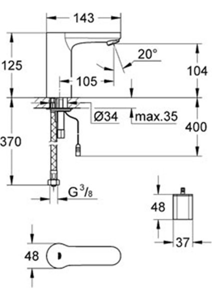 Eurosmart Cosmopolitan E Fotoselli Lavabo Bataryası Pilli 36330000