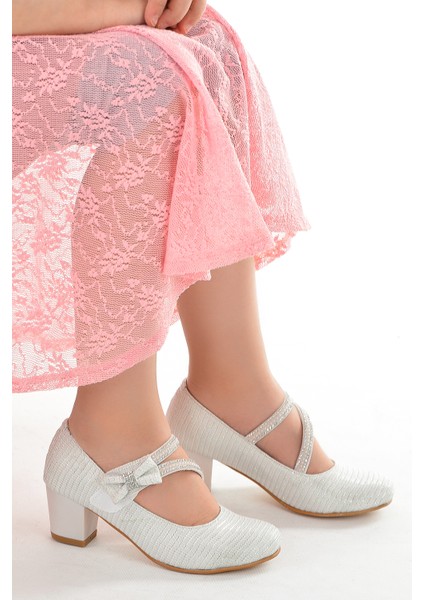 Kiko 750 Çupra Günlük Kız Çocuk 4 Cm Topuk Babet Ayakkabı Sedef