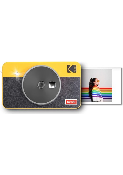 Mini Shot Combo 2 RETRO/C210 - Anında Baskı Dijital Fotoğraf Makinesi - Sarı
