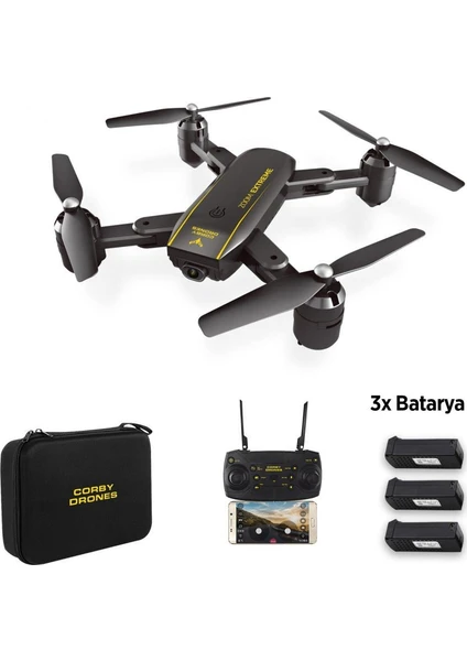 CX015 Wifi Kameralı Katlanabilir 1080P Smart Drone + 2 Batarya