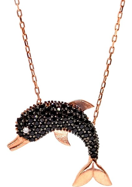 Yunus Figürlü Rose Kadın Gümüş Kolye