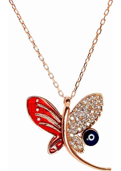 Nazar Boncuklu Yusufçuk Kadın Gümüş Kolye