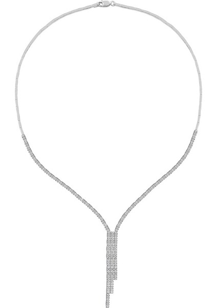 Lida Zirkon Taşlı Kadın Gümüş Kolye