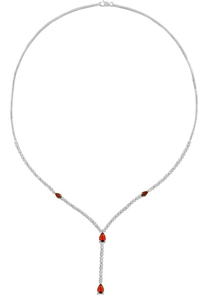 Leyan Yakut Taşlı Kadın Gümüş Kolye