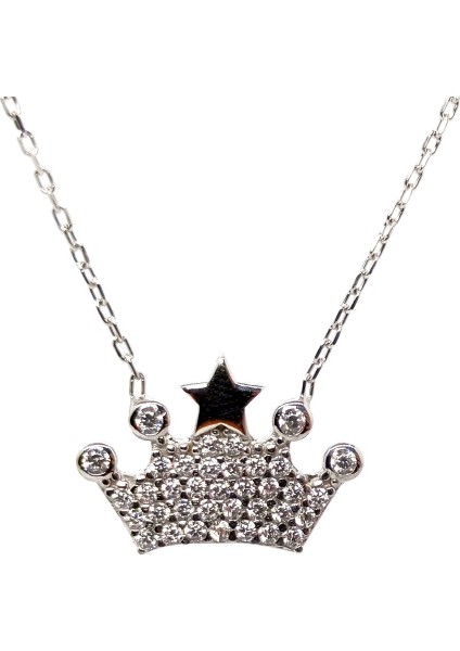 Kral Tacı Kadın Gümüş Kolye