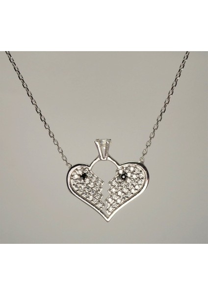 Kalpli Tektaşlı Kadın Gümüş Kolye Orta Boy fiyatları