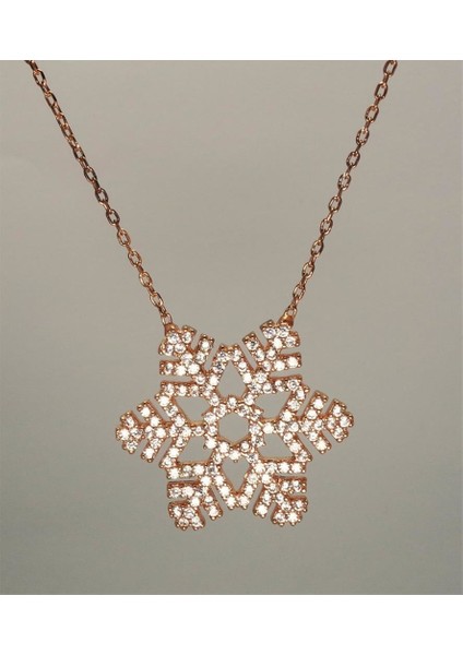 Gümüş Büyük Boy Kadın Kar Tanesi Kolye fiyatları