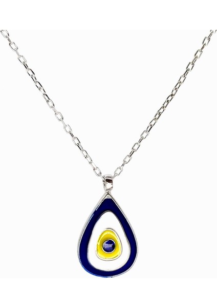 Damla Model Nazar Boncuğu Kadın Gümüş Kolye