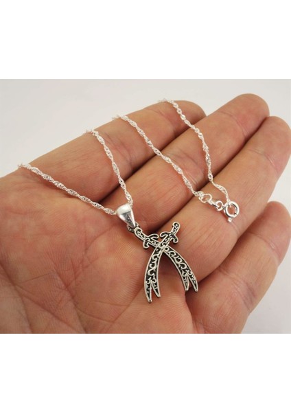 Çift Zülfikarlı Kadın Gümüş Kolye fiyatları