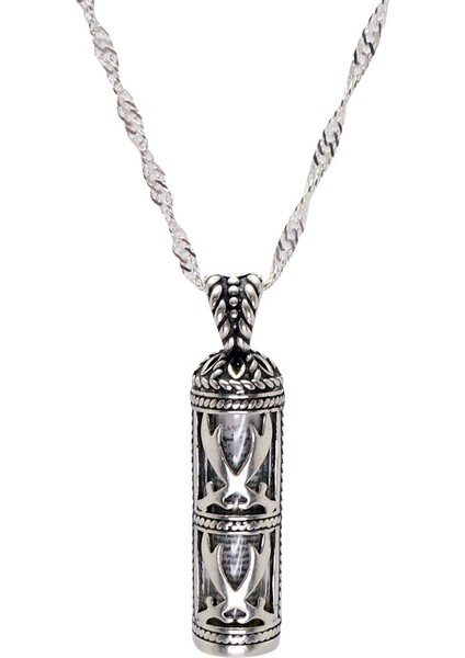 Çift Zülfikarlı Kadın Gümüş Cevşen Kolye Zincir