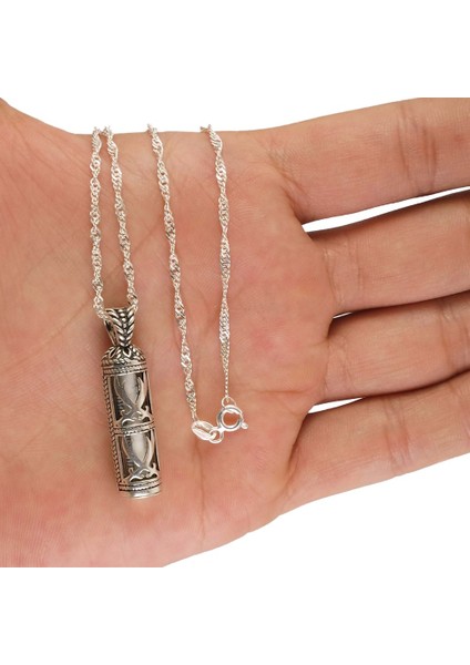 Çift Zülfikarlı Kadın Gümüş Cevşen Kolye Zincir modelleri