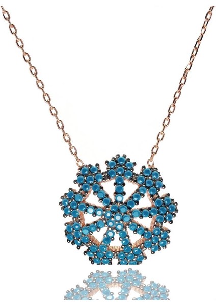 Büyük Boy Kadın Gümüş Kartanesi Kolye