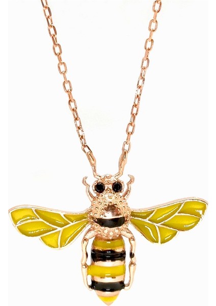 Arı Figürlü Kadın Gümüş Kolye