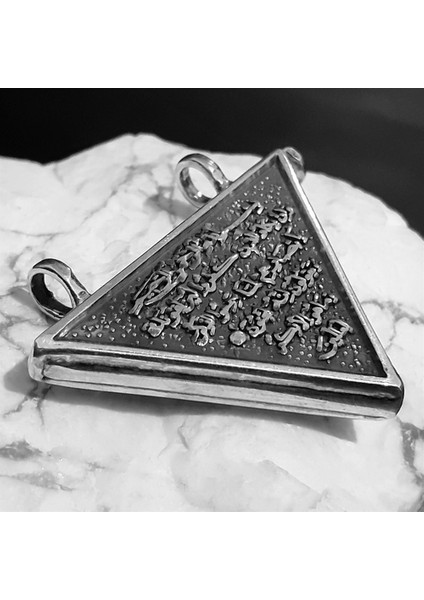 Allah Yazılı ve Kalem Suresi Çift Taraflı Gümüş Muska Haznesi modelleri