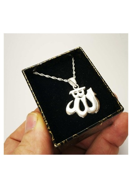 Allah Yazılı Kadın Gümüş Kolye Parlak Model fiyatları