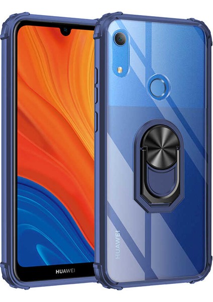 - Huawei Y6S 2019 - Kılıf Yüzüklü Arkası Şeffaf Koruyucu Mola Kapak