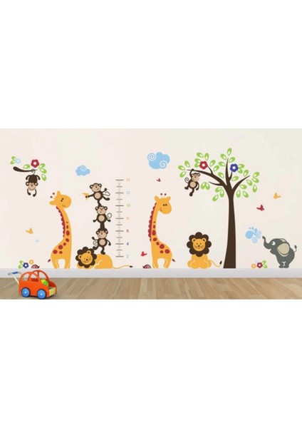 Kt Decoration Orman Hayvanları Mega Set Boy Ölçer Gelişim Tablosu Duvar Sticker
