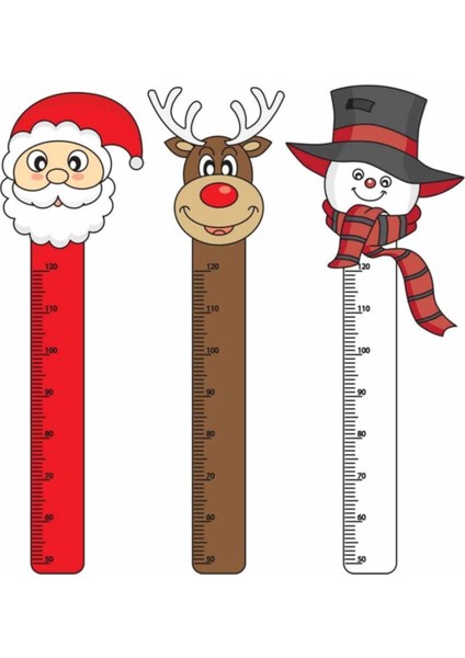 Kt Decoration Yılbaşı Temalı Boy Ölçerler 3'ü 1 Arada Mega Set