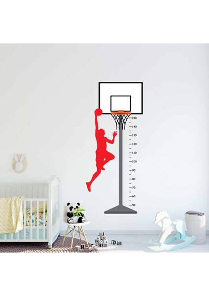 Kt Decoration Basketbol Temalı Dev Boy Ölçer Duvar Sticker