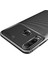 Huawei Y6P Kılıf Karbon Desenli Lux Negro Silikon Kahverengi + Cam Ekran Koruyucu 3