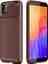 Huawei Y5P Kılıf Karbon Desenli Lux Negro Silikon Kahverengi 1