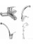 Riva Serisi 4 'Lü Set Mutfak Bataryası + Banyo Bataryası + Tepeden Su Çıkışlı El Duş Başlığı 2