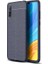 Huawei P Smart S Kılıf Niss Silikon Deri Görünümlü + Nano Glass Lacivert 1