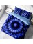 Blue Damask 3D Pamuk Saten Çift Kişilik Nevresim Takımı 1