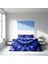 Blue Damask 3D Pamuk Saten Çift Kişilik Nevresim Takımı 3