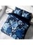 Blue Flower 3D Pamuk Saten Çift Kişilik Nevresim Takımı 1