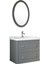 Mıro 80 cm Set (Lavabo Dolabı+Ayna) Mat Gri 1