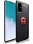 Tekno Grup Samsung Galaxy S10 Lite (A91) Kılıf Ultra Korumalı Yüzüklü Manyetik Ravel Silikon Siyah Kırmızı + Tam Kaplayan 5D Cam Ekran Koruyucu 1