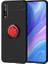 Huawei P Smart S (Y8P) Kılıf Ultra Korumalı Yüzüklü Manyetik Ravel Silikon Siyah Kırmızı + Nano Ekran Koruyucu 1