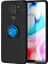 Xiaomi Redmi Note 9 Kılıf Ultra Korumalı Yüzüklü Manyetik Ravel Silikon Siyah Mavi + Nano Ekran Koruyucu 1