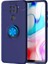 Xiaomi Redmi Note 9 Kılıf Ultra Korumalı Yüzüklü Manyetik Ravel Silikon Lacivert + Nano Ekran Koruyucu 1