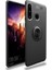 Huawei Y6P Kılıf Ultra Korumalı Yüzüklü Manyetik Ravel Silikon Siyah + Cam Ekran Koruyucu 1